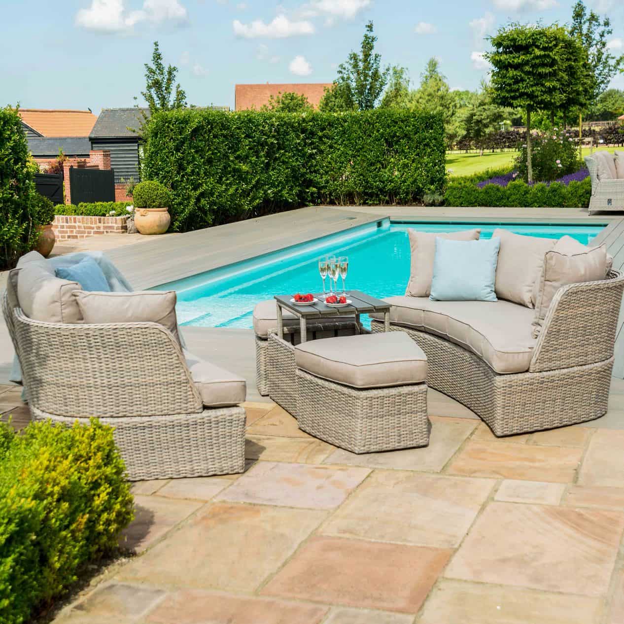 Grey Rattan Daybed