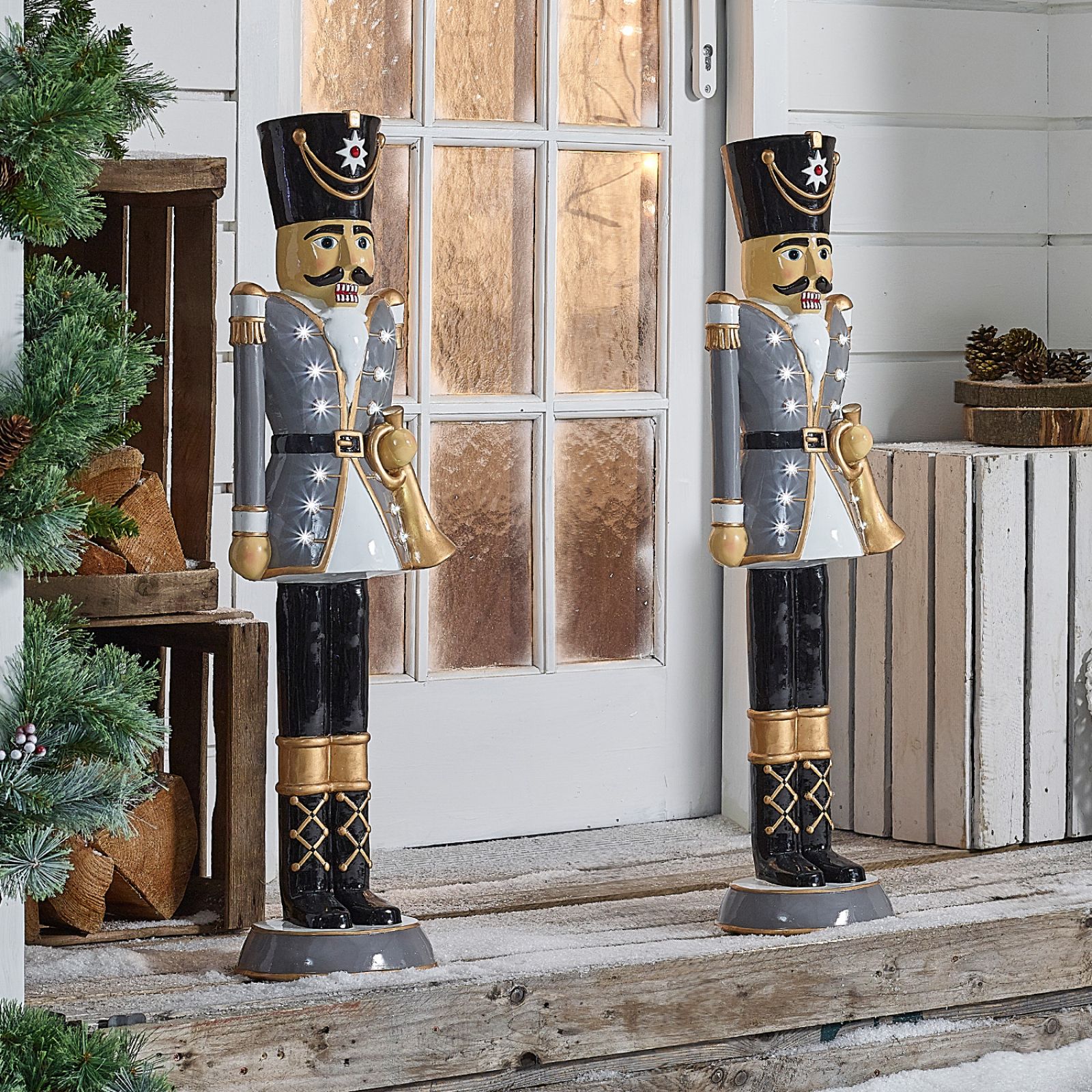 3ft Grey Christmas Nutcracker