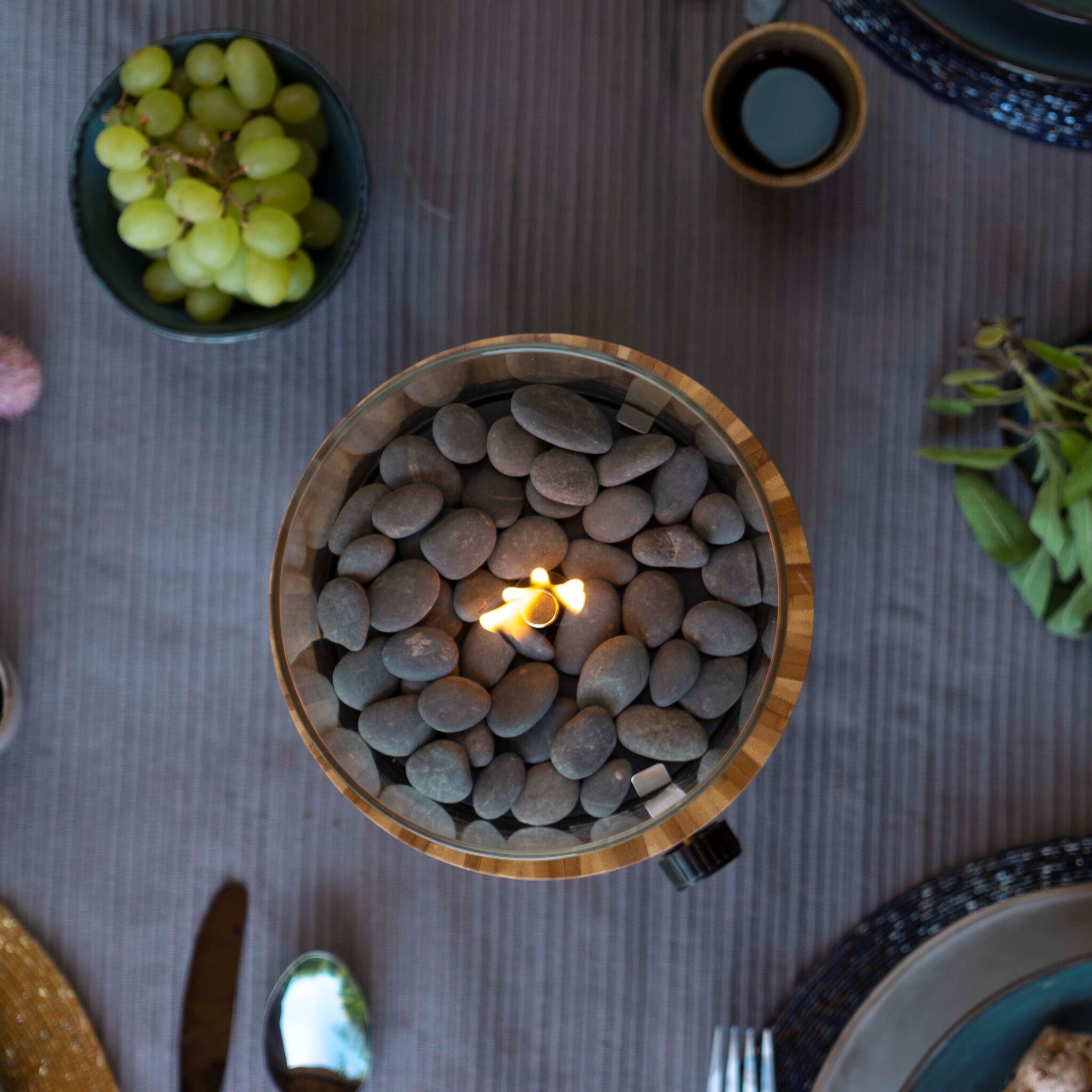 Bamboo Portable Table Top Fire Lantern
