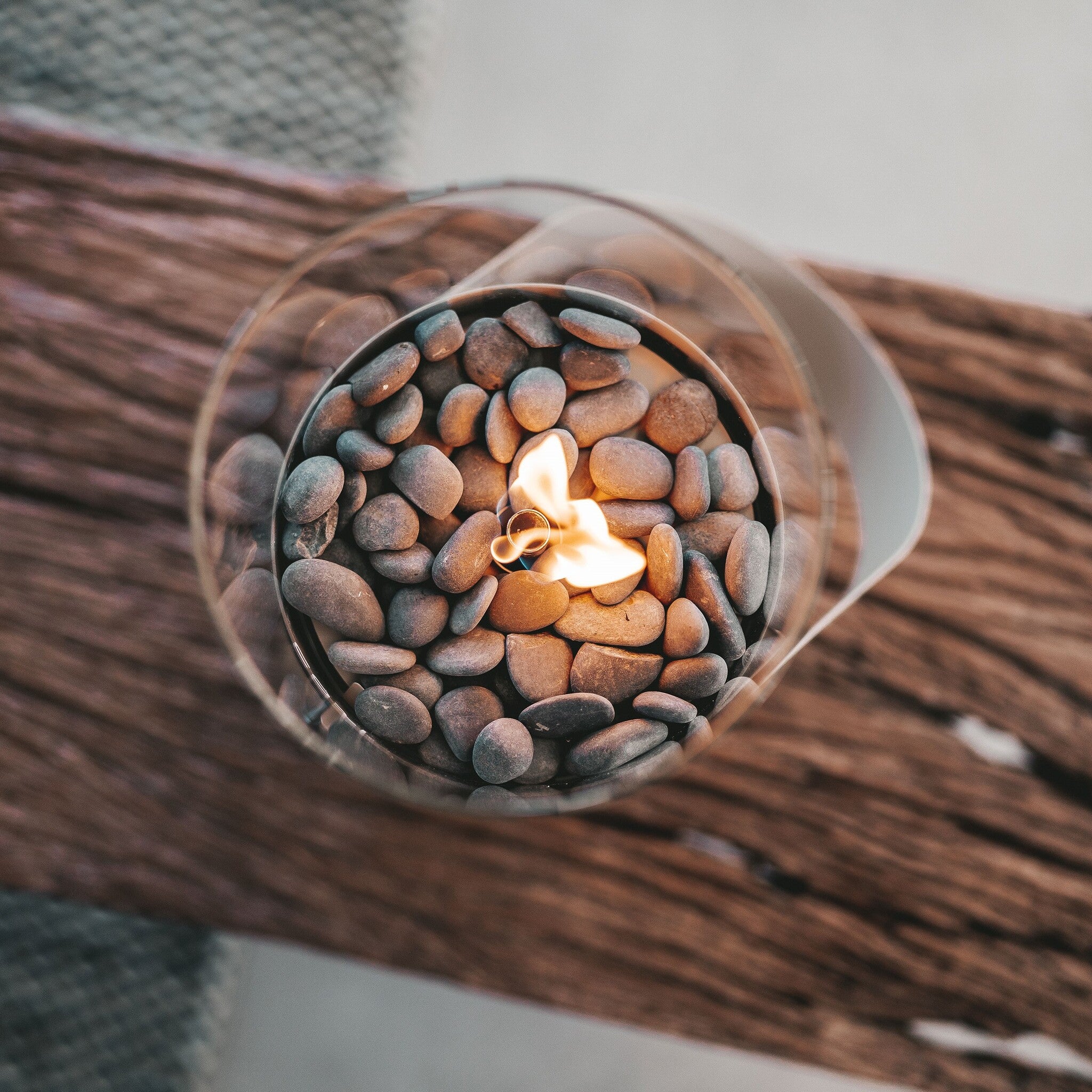 Ivory Portable Table Top Fire Lantern