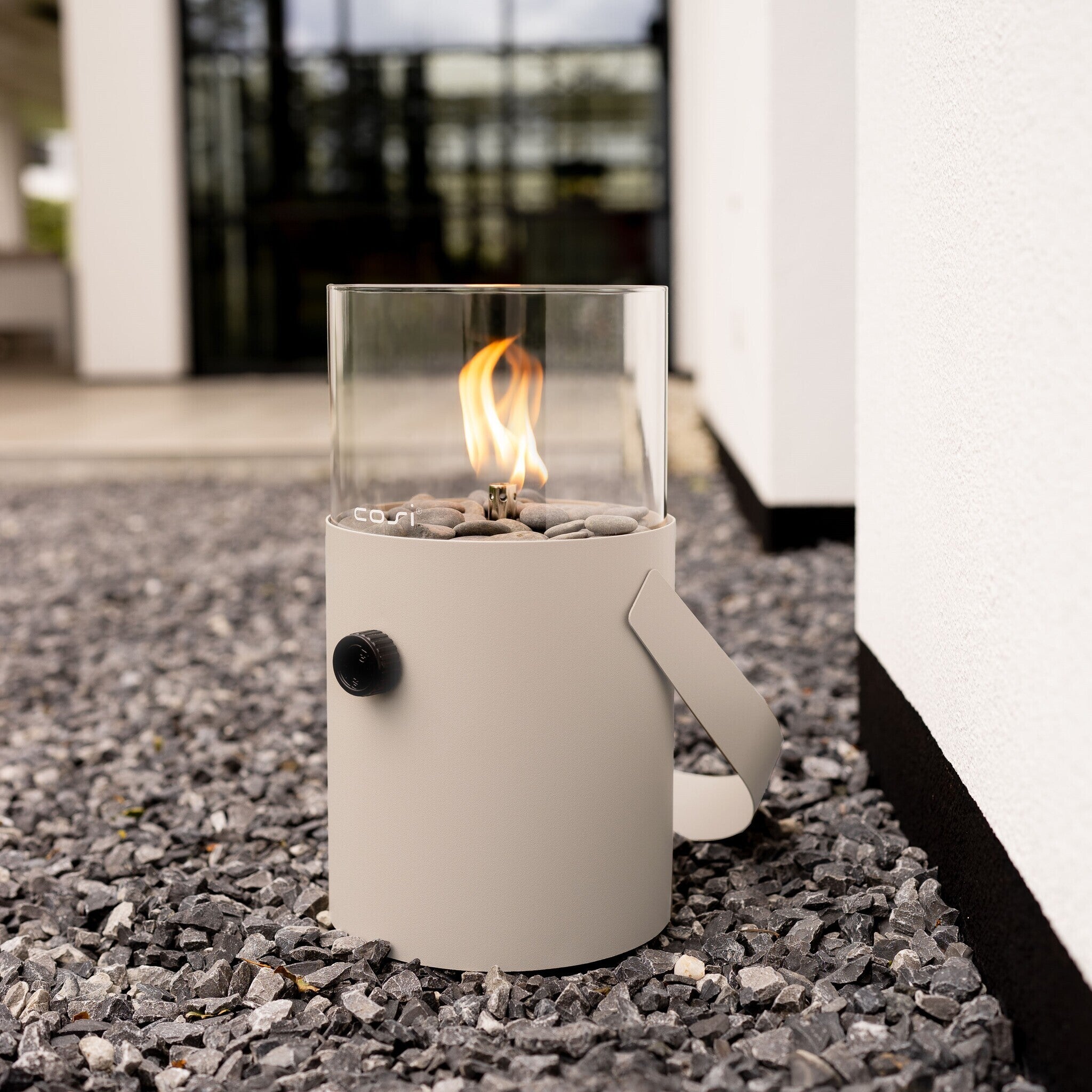 Ivory Portable Table Top Fire Lantern