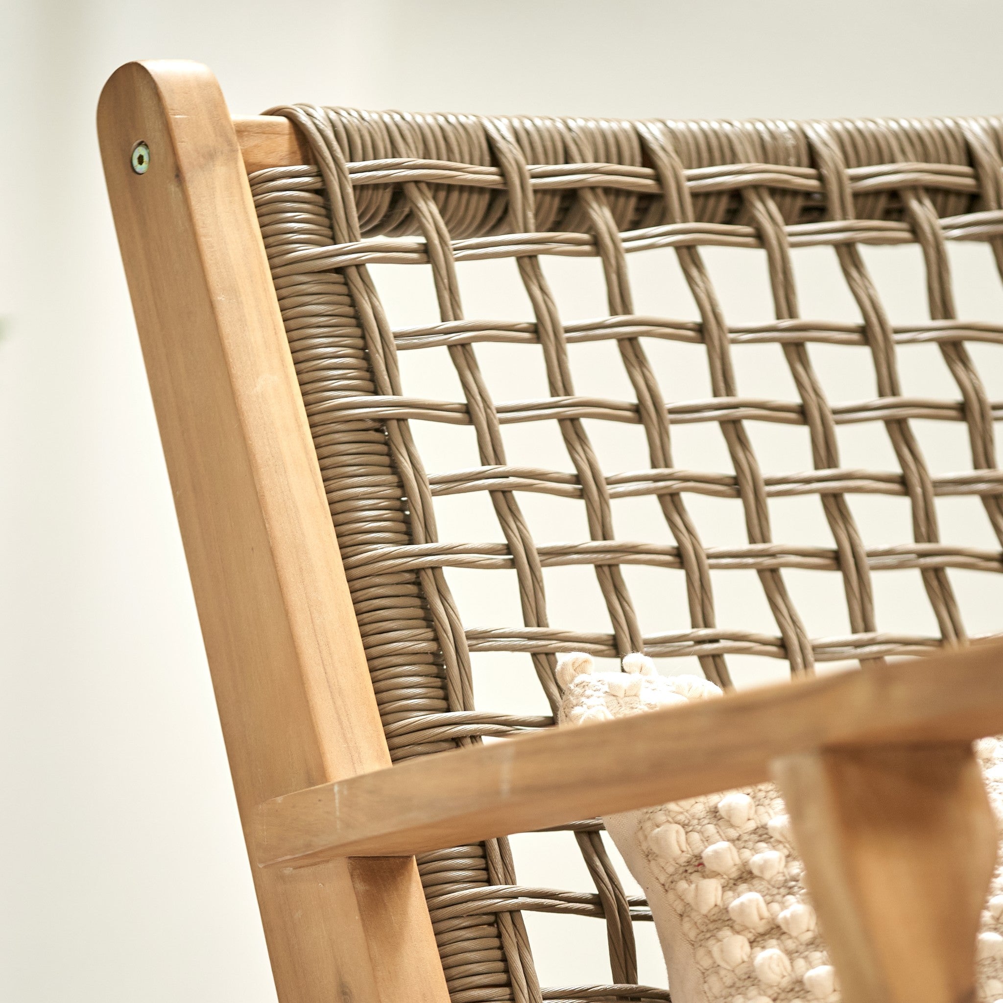 Sesto Acacia Chair and Hocker Set