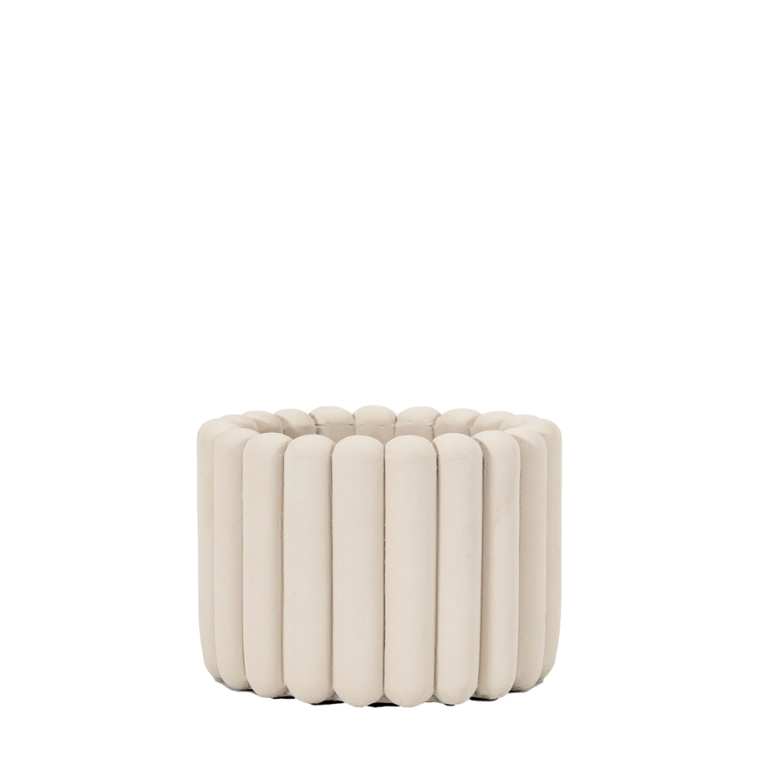 Taupe Large Ribbed Vase