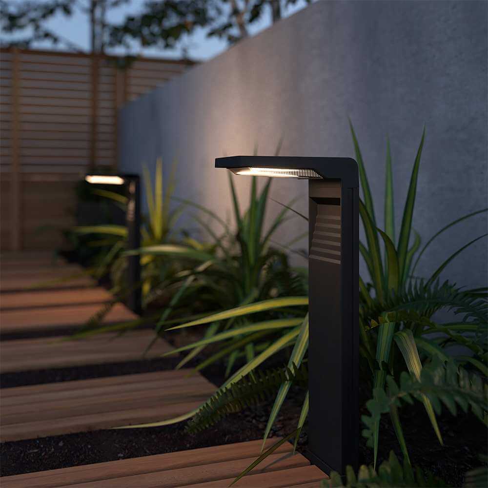 L Shaped Solar Garden Bollard Light