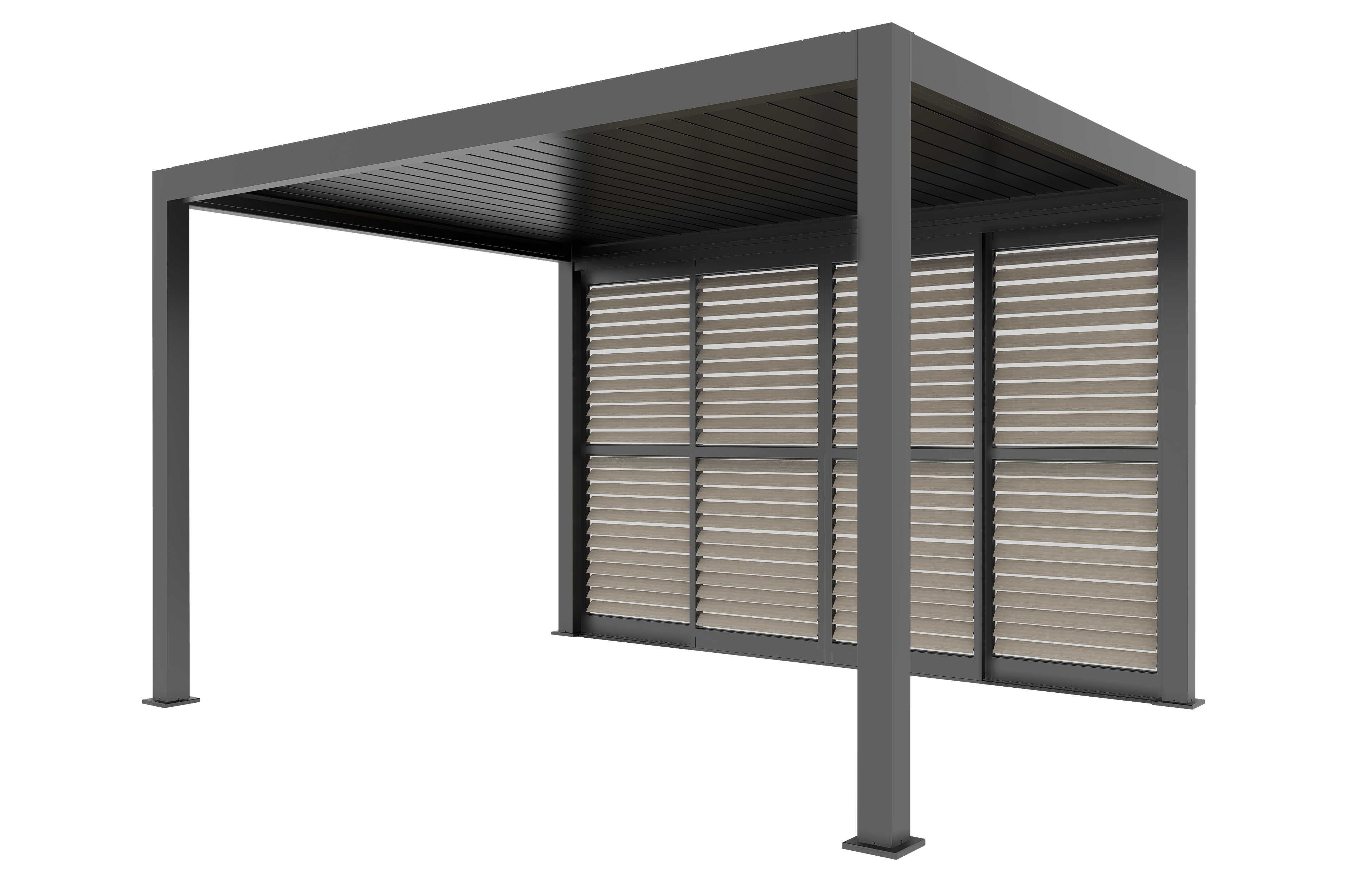 3m Sliding Louvred Doors for Neptune Deluxe Pergolas - Oak