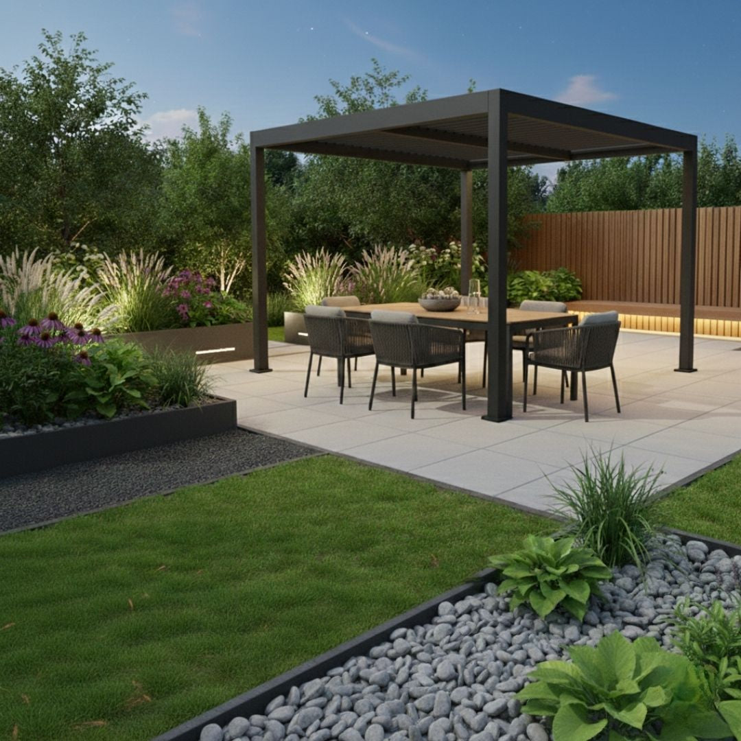 Athena Aluminium Pergola - 2.5m x 2.5m in Grey