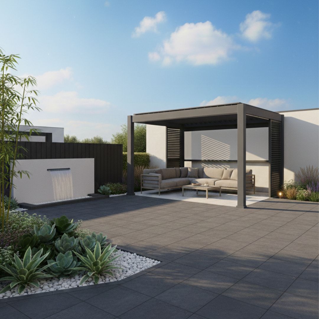 Hemera Deluxe Aluminium Pergola - 2.5m x 4m in Grey