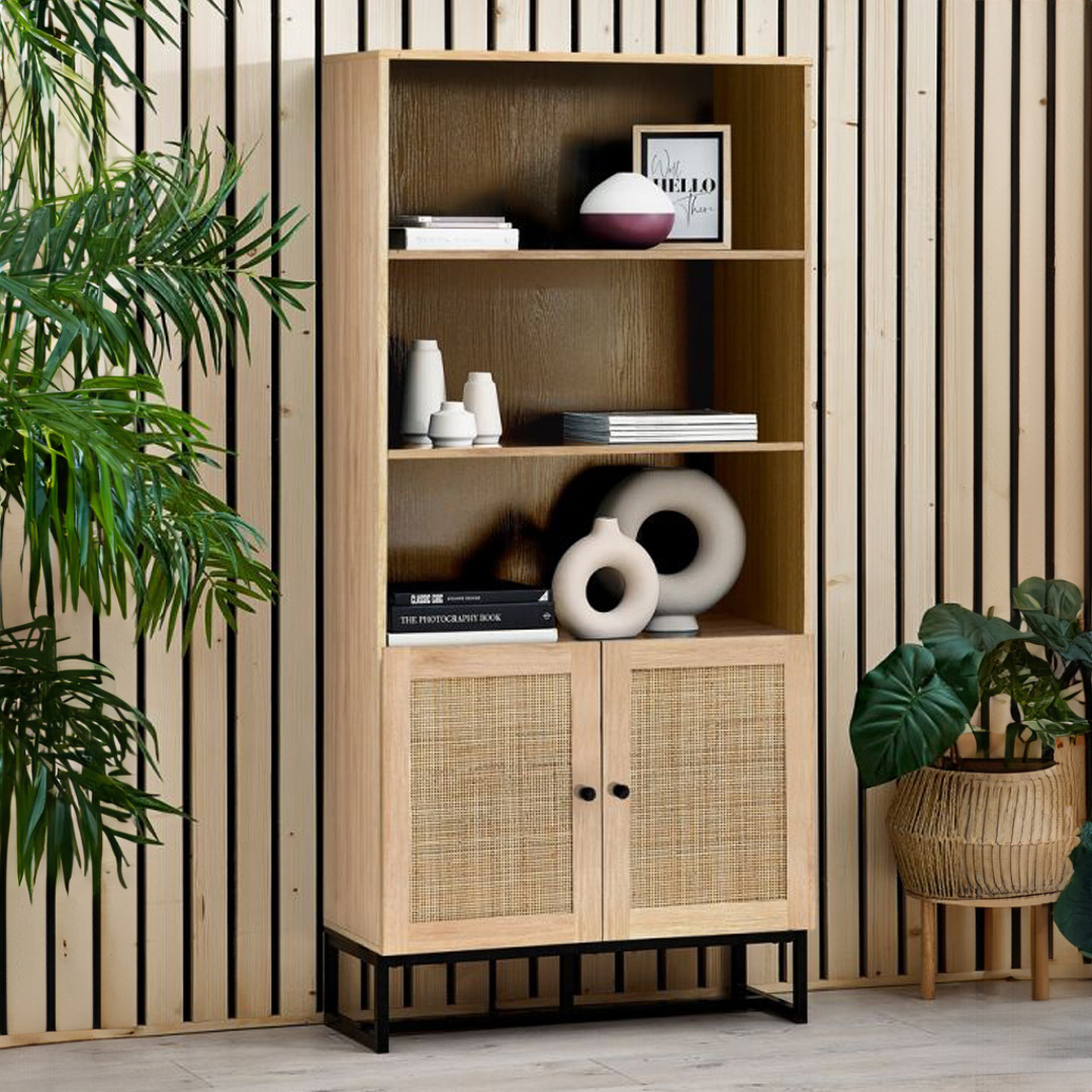 Oak Rattan Display Unit