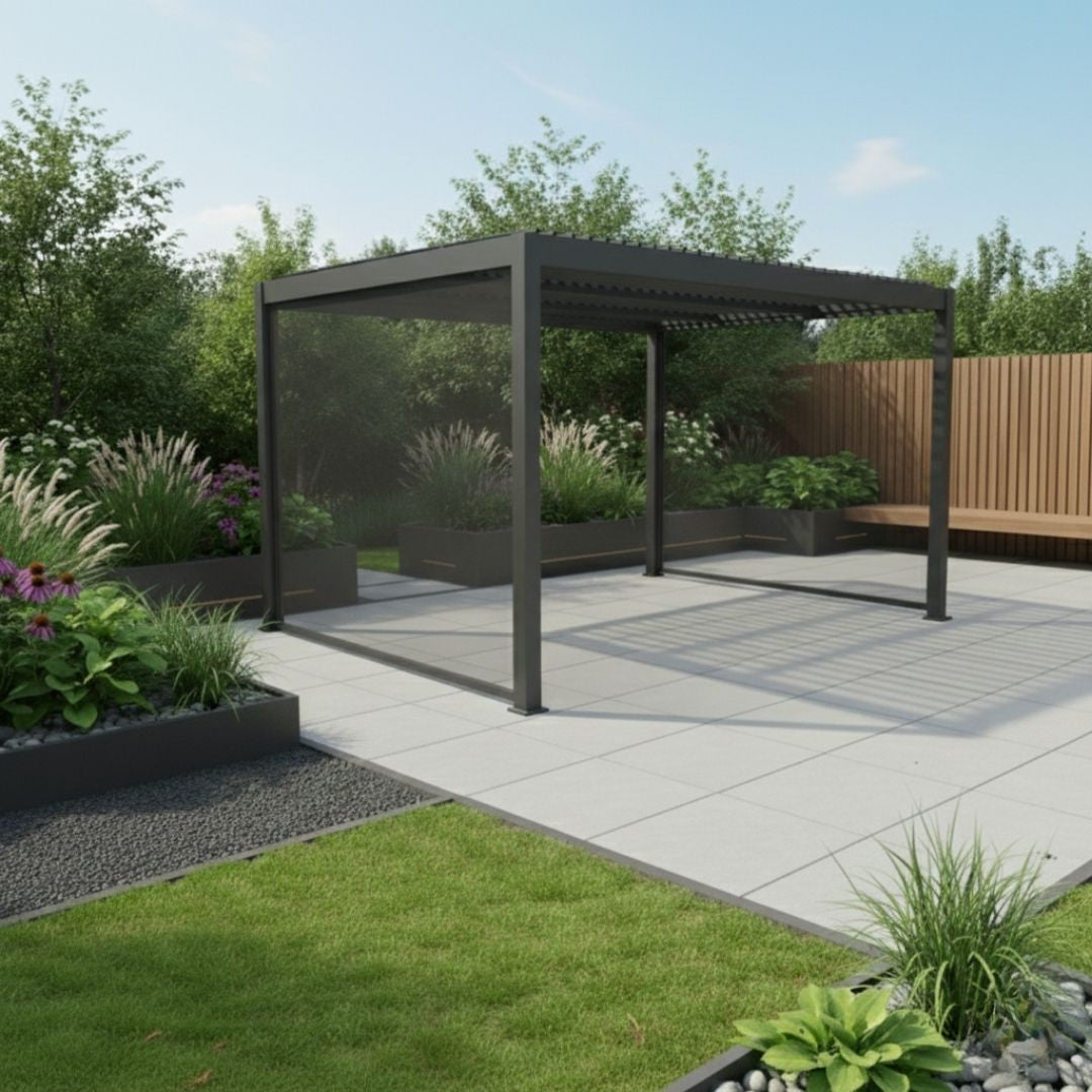 Athena Aluminium Pergola - 3m x 4m in Grey