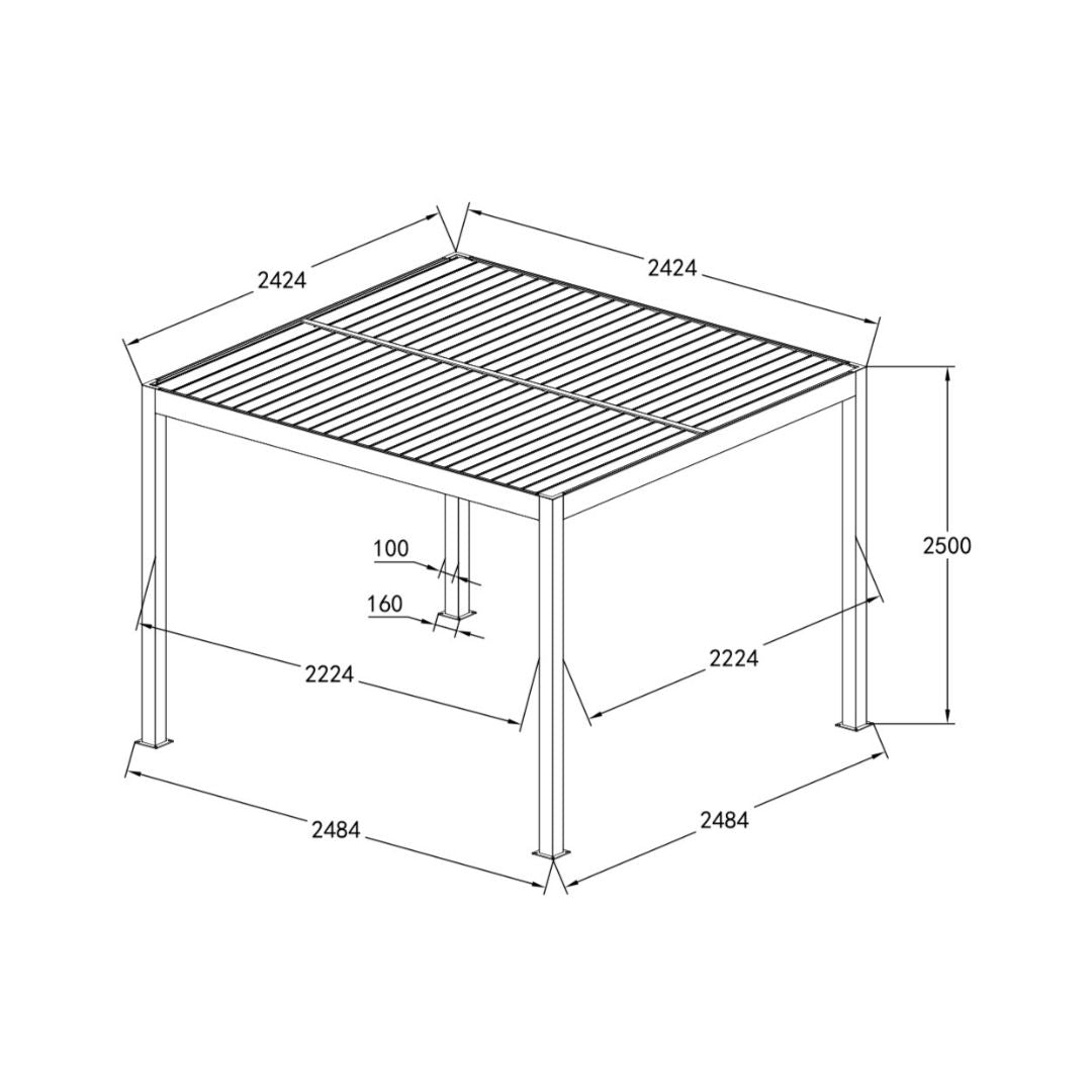 2.5m x 2.5m Athena Pergola Footprint