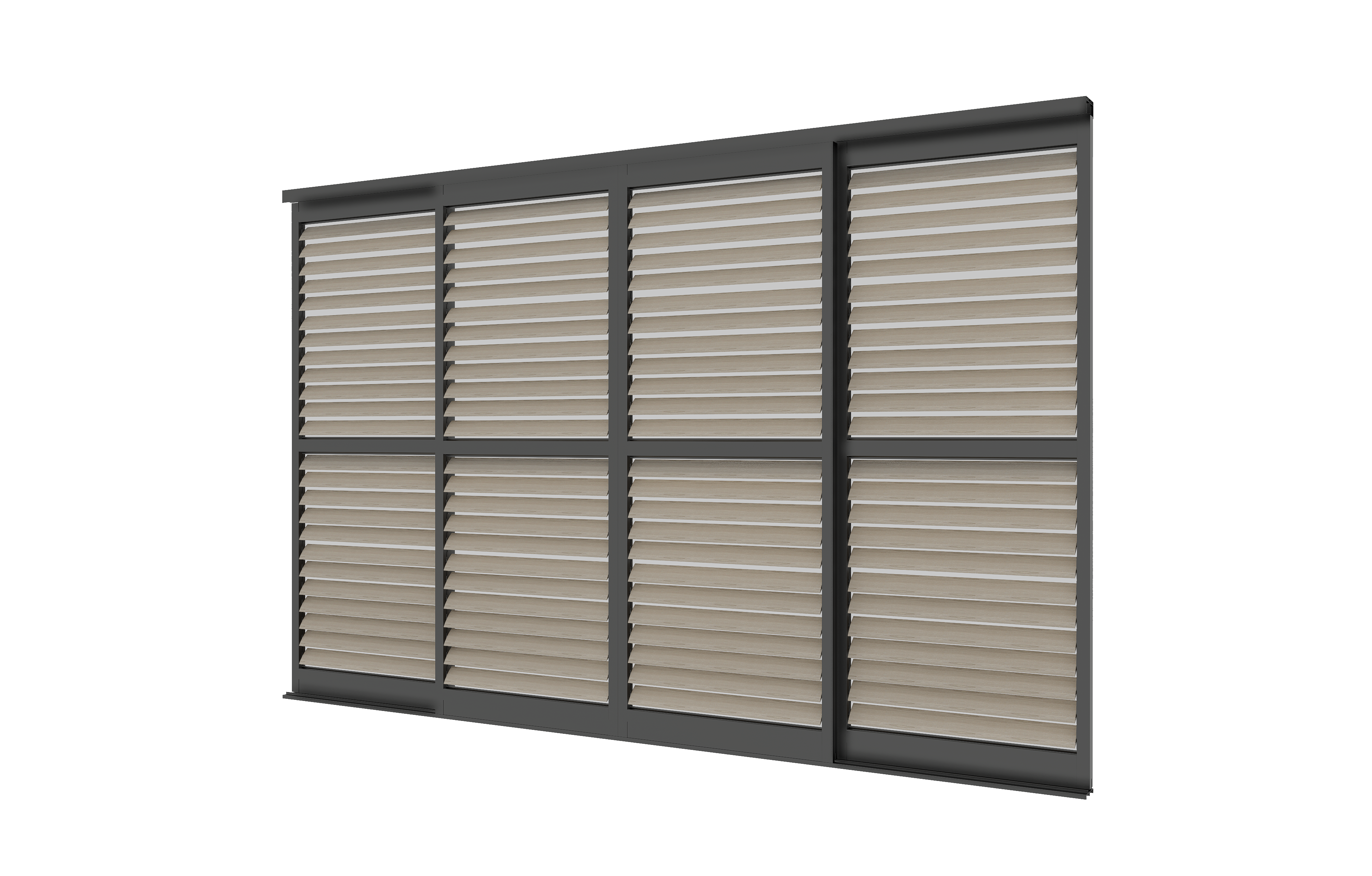 3m Sliding Louvred Doors for Neptune Deluxe Pergolas - Oak