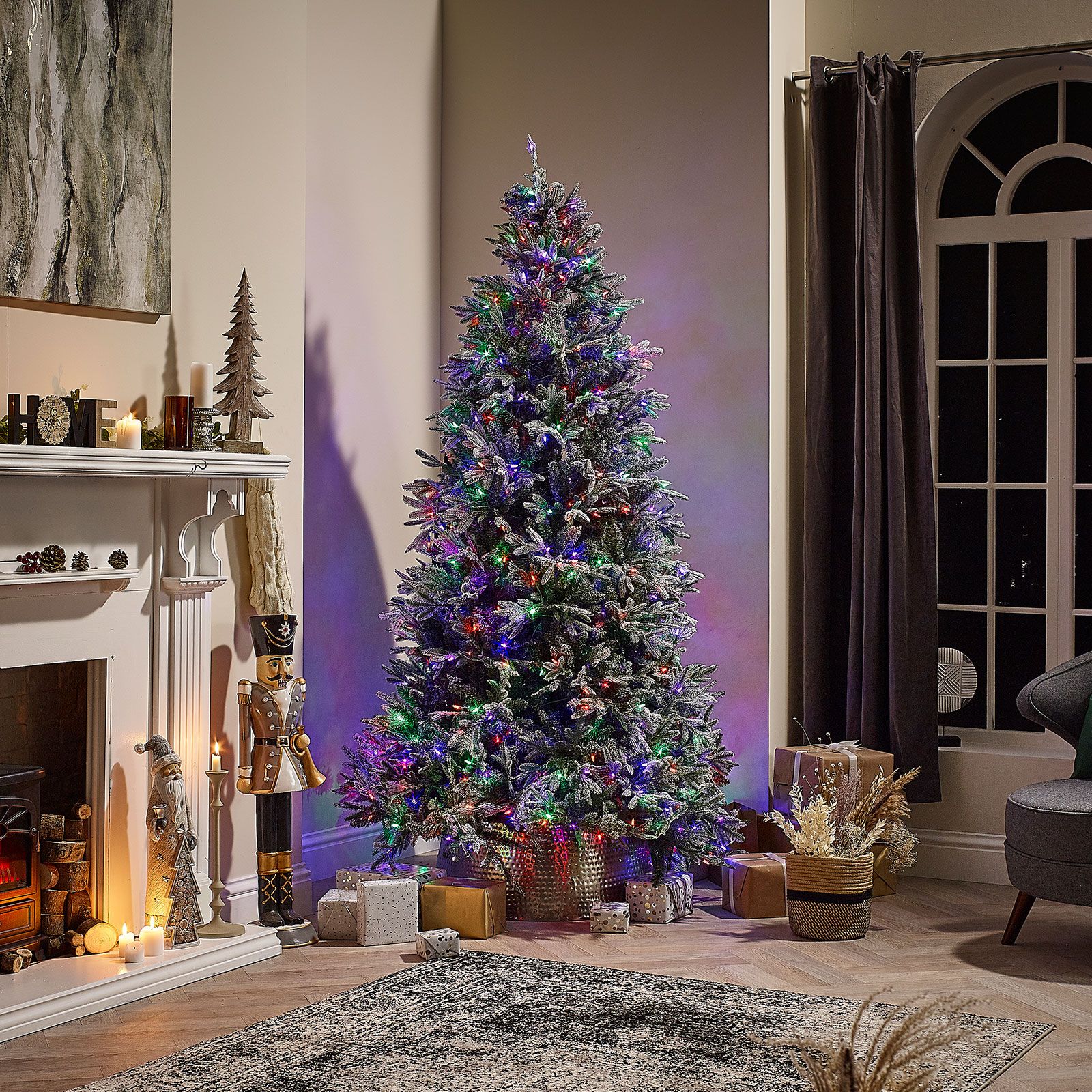The 6.5ft Pre-Lit Frosted Scotch Pine Artificial Christmas Tree