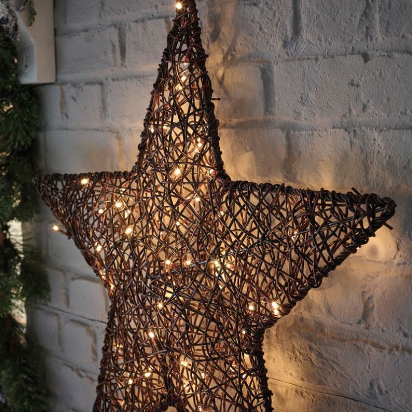 40cm Brown Wicker Christmas Star