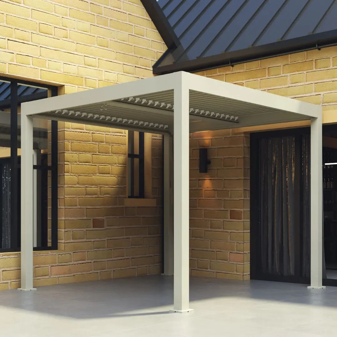 Athena Aluminium Pergola - 3m x 3m in Stone Grey