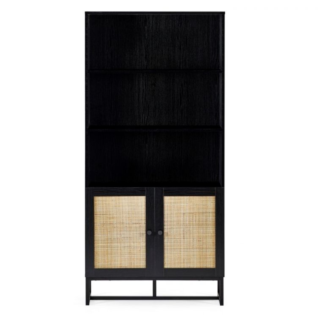 black rattan display unit