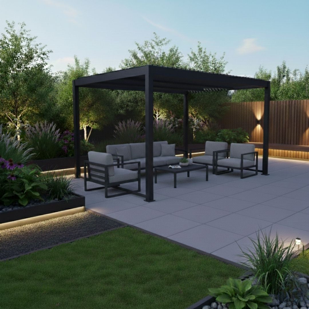 Athena Aluminium Pergola - 3m x 4m in Grey