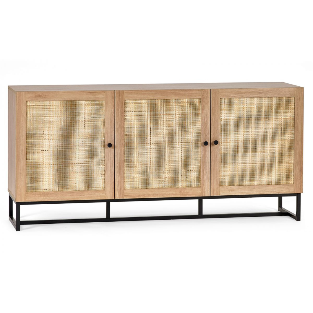 oak rattan sideboard