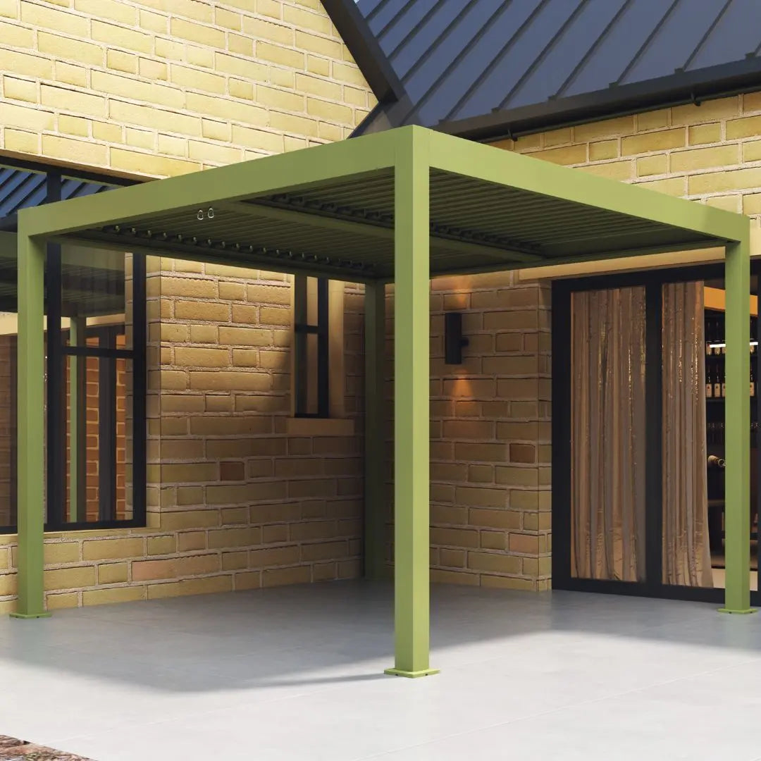 Athena Aluminium Pergola - 3m x 4m in Olive Green
