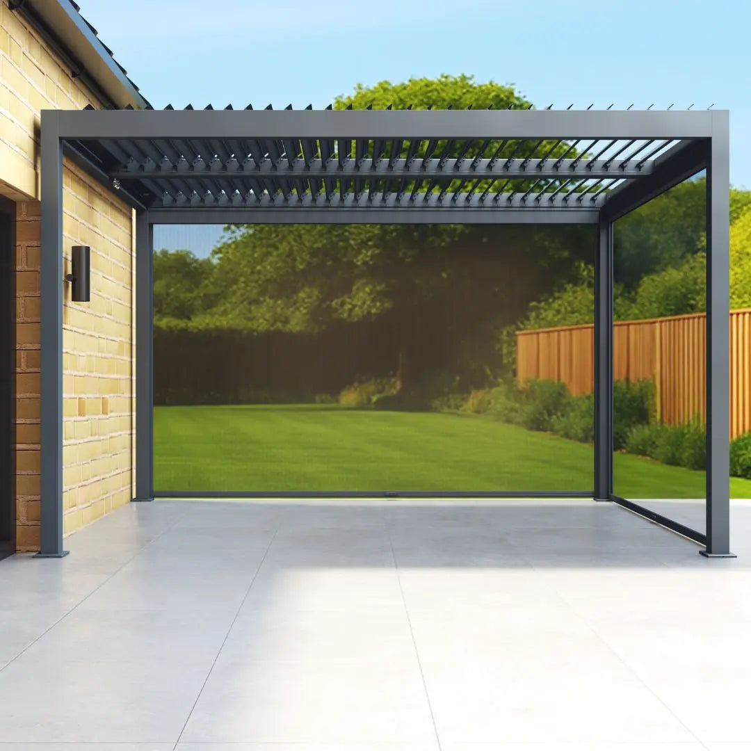 3m x 4m Anthracite Grey Manual Louvred Roof Pergola