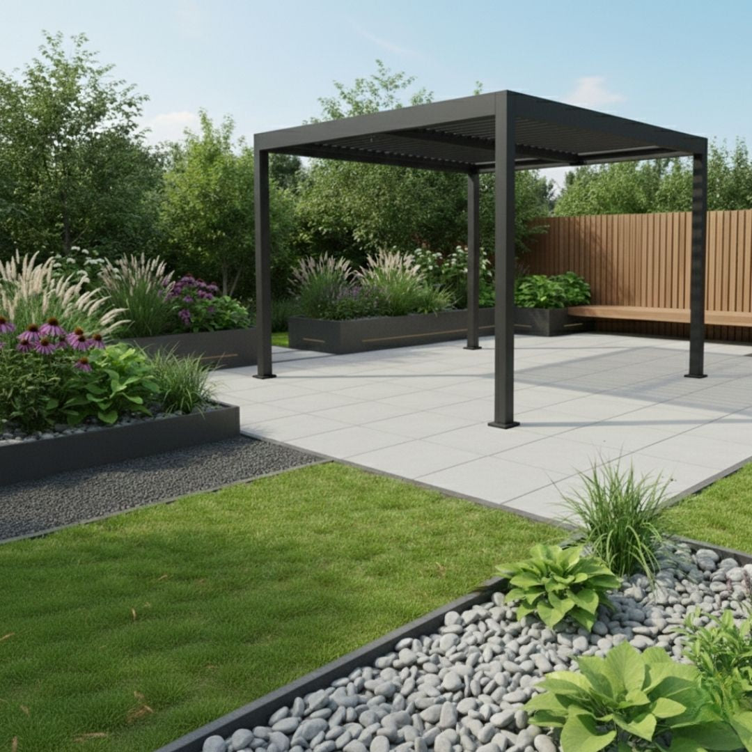 Athena Aluminium Pergola - 2.5m x 2.5m in Grey