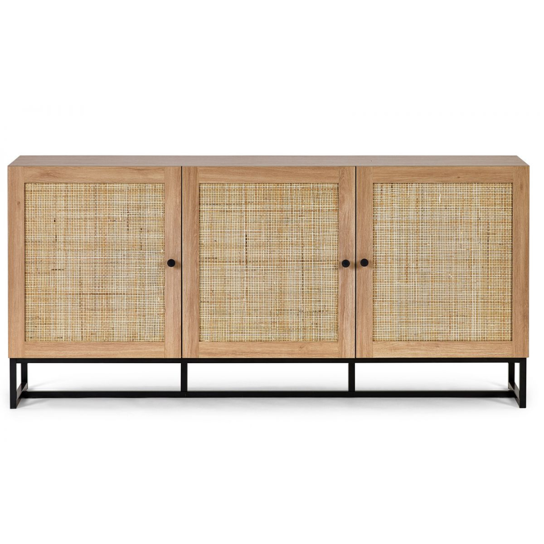 oak rattan sideboard