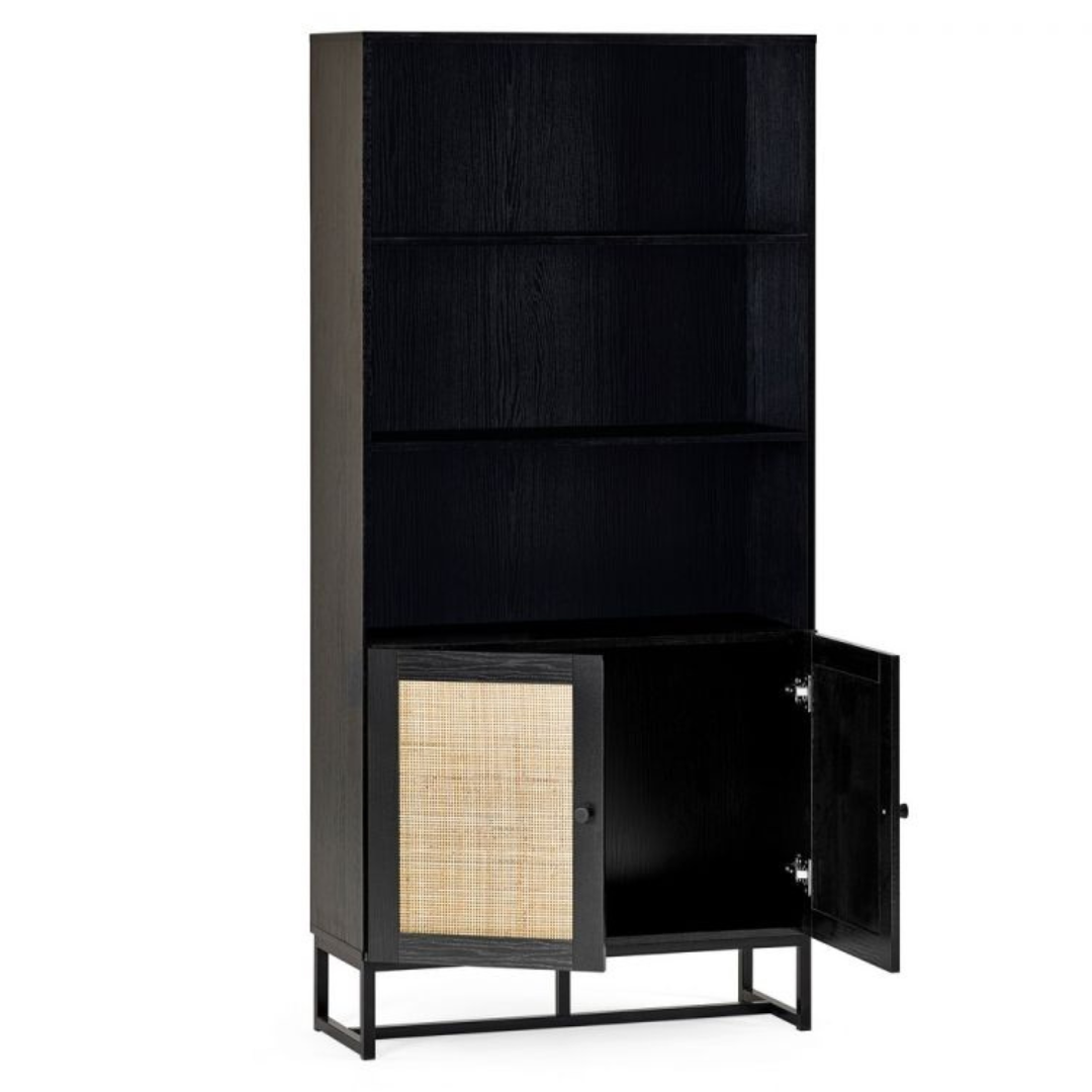 black rattan display unit