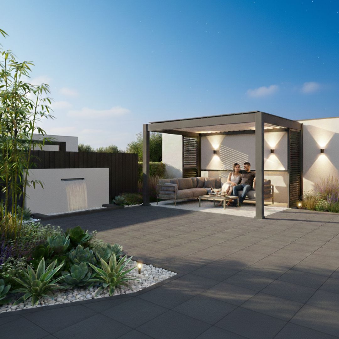 Hemera Deluxe Aluminium Pergola - 2.5m x 4m in Grey