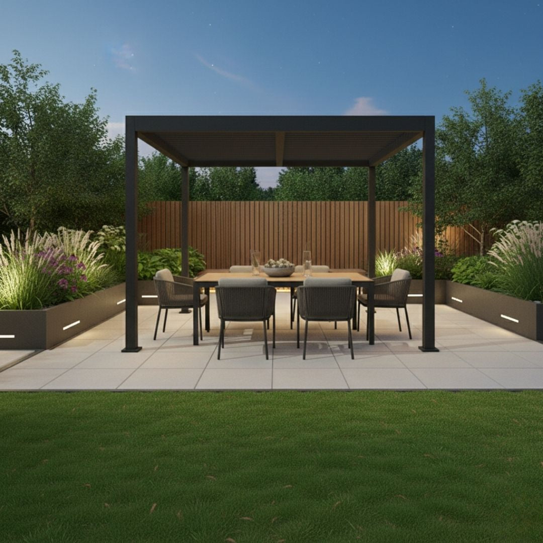 Athena Aluminium Pergola - 3m x 3m in Grey