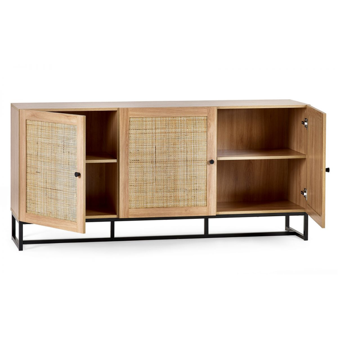 oak rattan sideboard