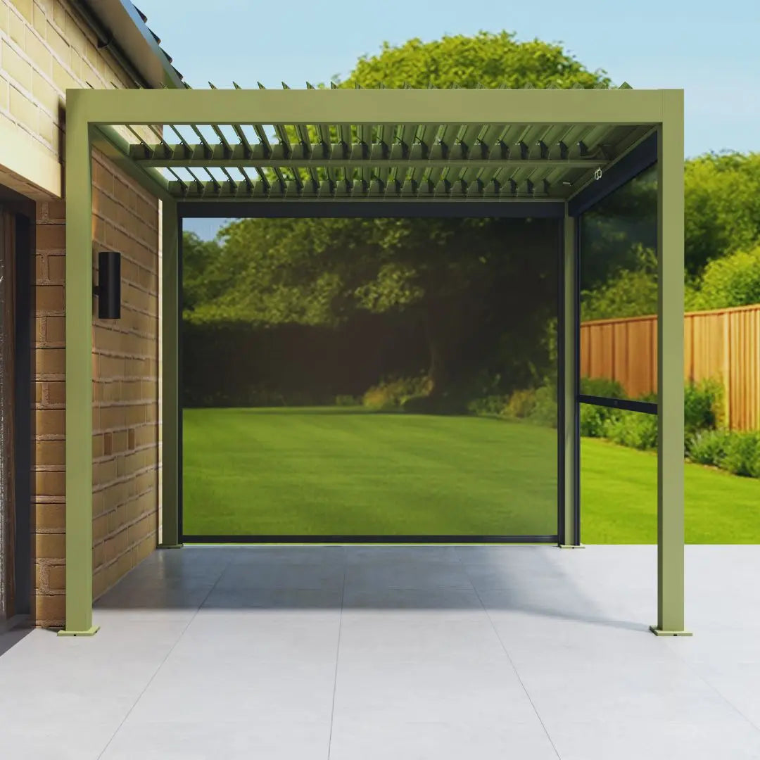 Athena Aluminium Pergola - 3m x 3m in Olive Green