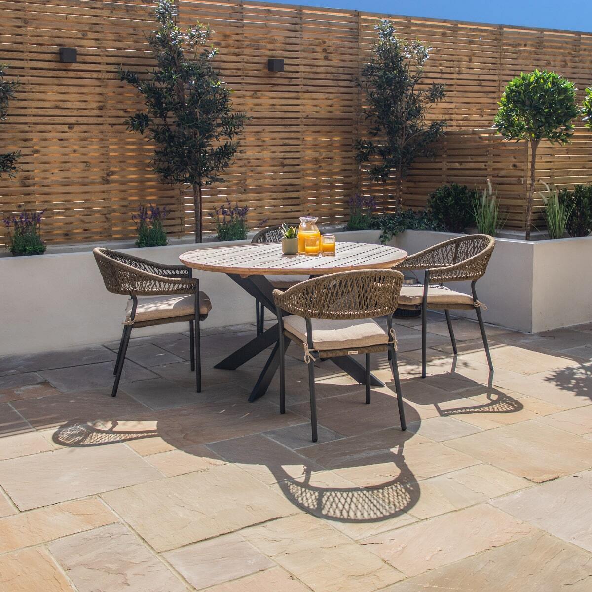 Olive Bali 4 Seat Round Dining Set
