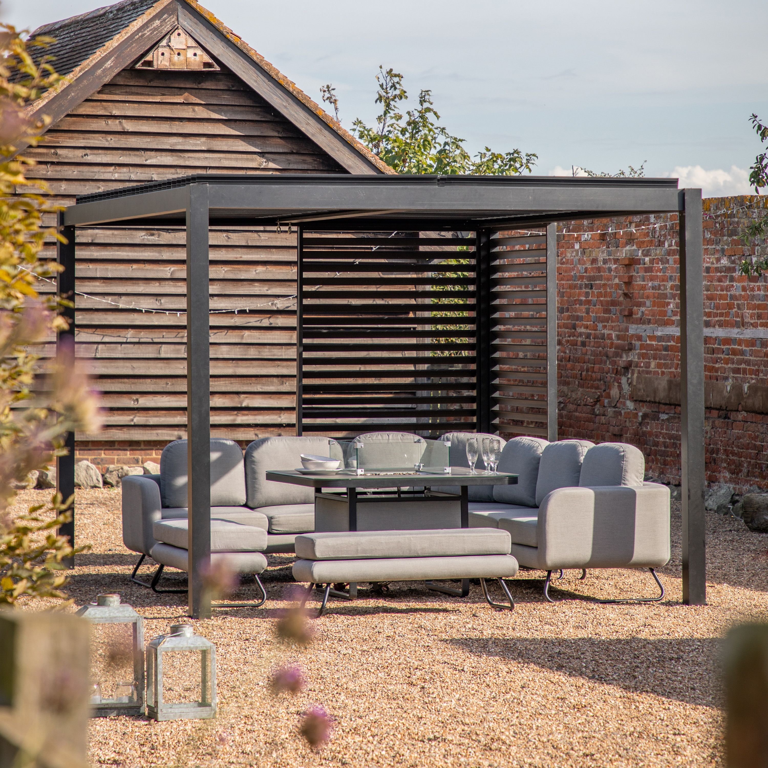 Black 3x4m Aluminium Pergola