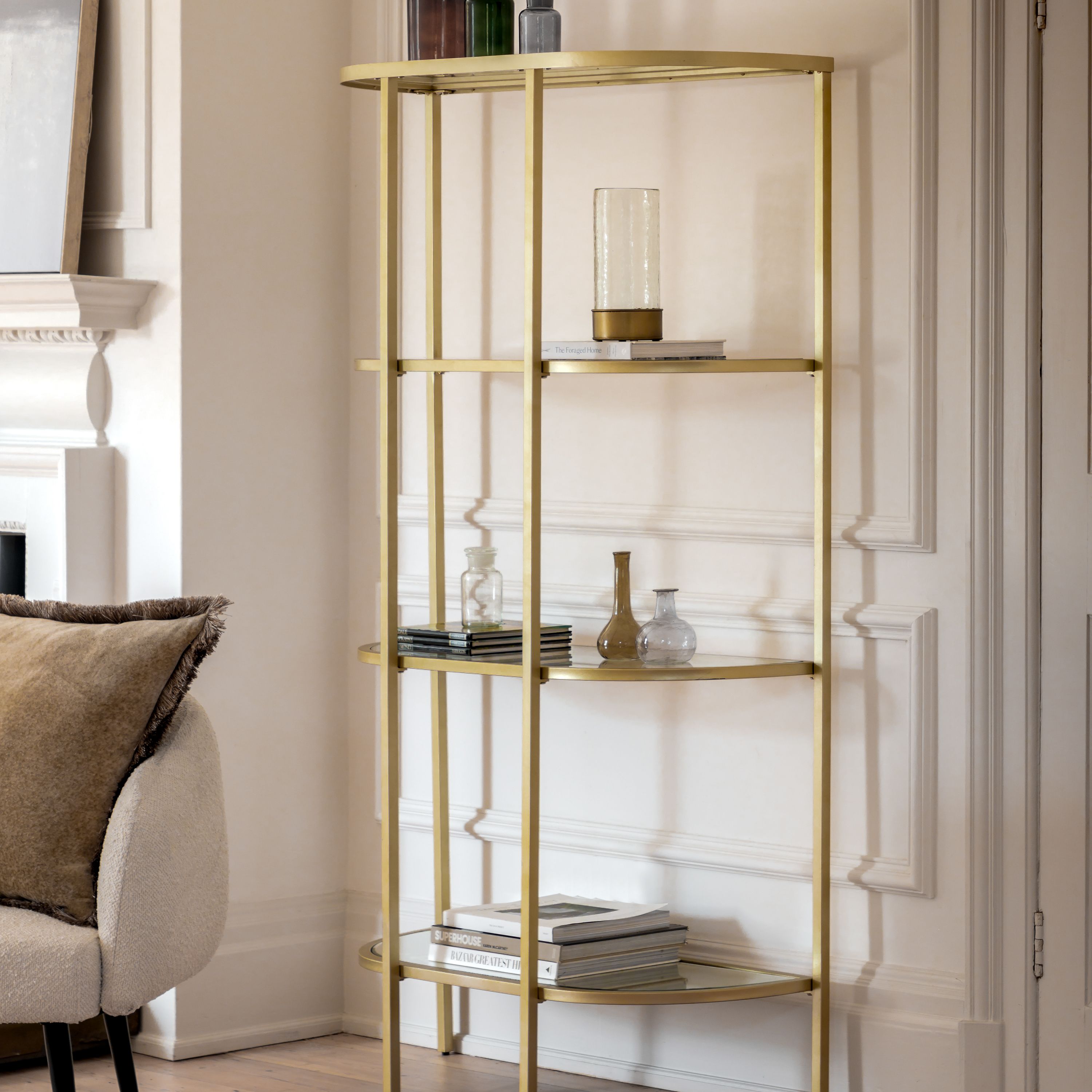 Champagne Curved Shelving