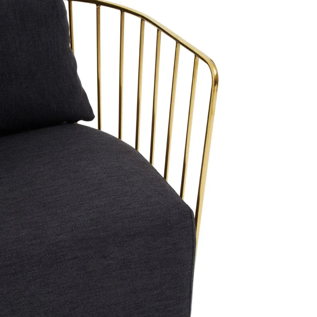 Gold and Black Art Deco Cup Chair