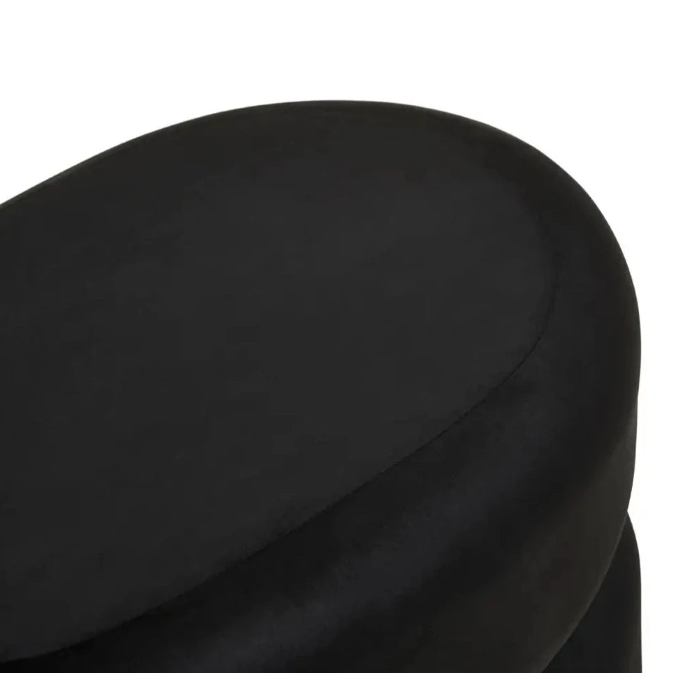 Black Velvet Footstool