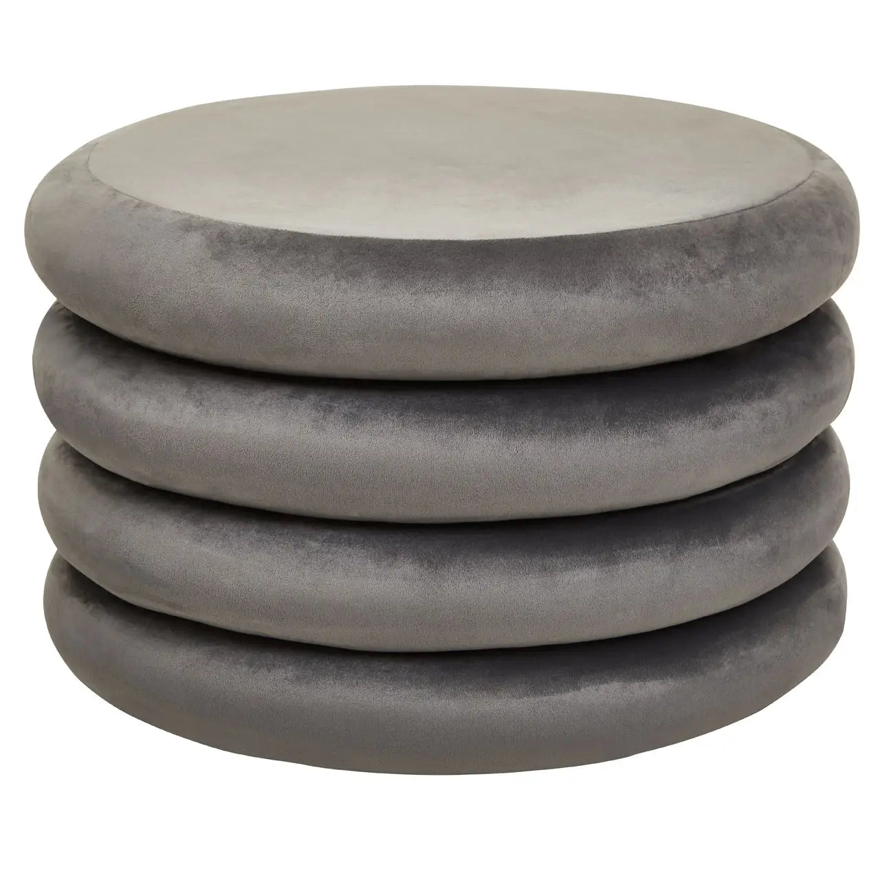 Grey Ribbed Footstool