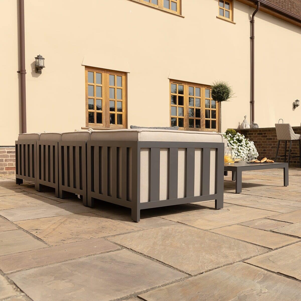 Oatmeal Large Corner Sofa Set Set