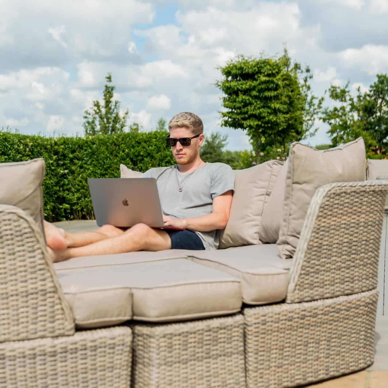Grey Rattan Daybed