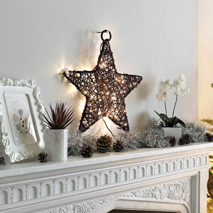 40cm Brown Wicker Christmas Star