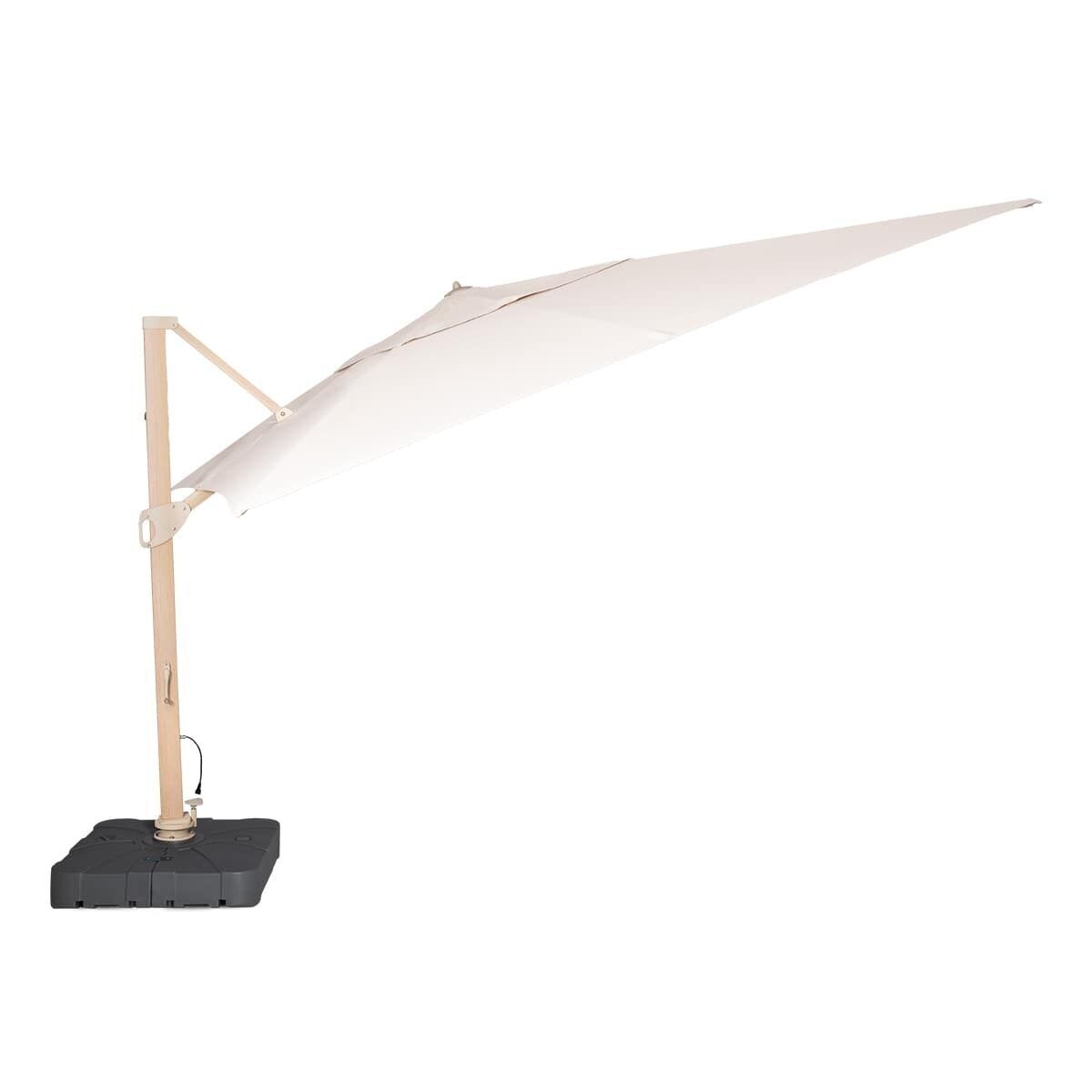 Artemis LED 3m x 4m Rectangular Rotating Parasol - Taupe