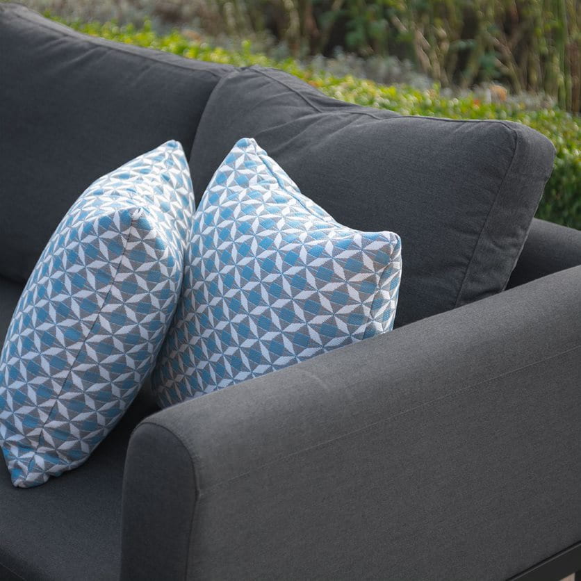 Fabric u-shape sofa dining set with a bench and fire pit table #colour_charcoal