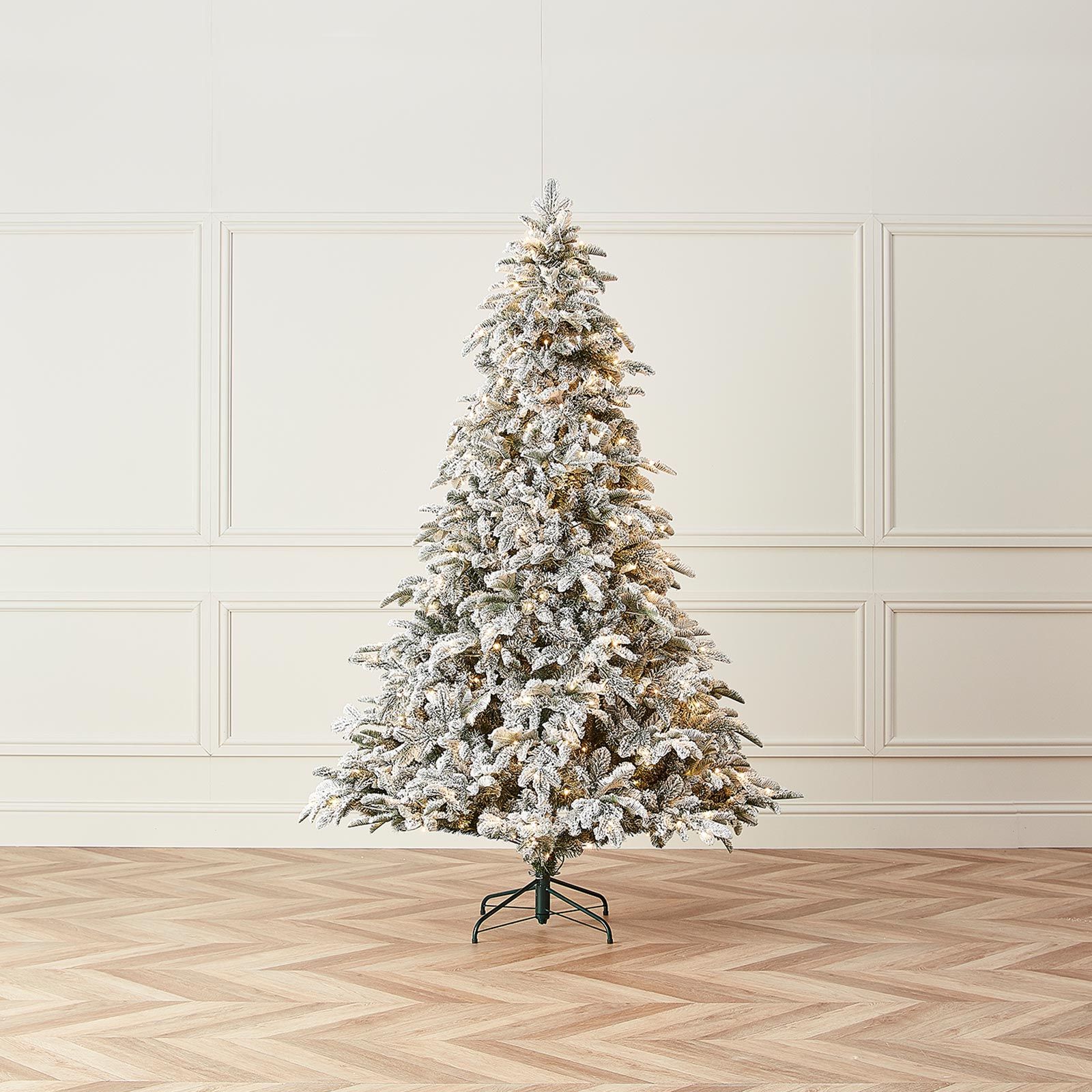 Pre-Lit Snowy Noble Pine Artificial Christmas Tree