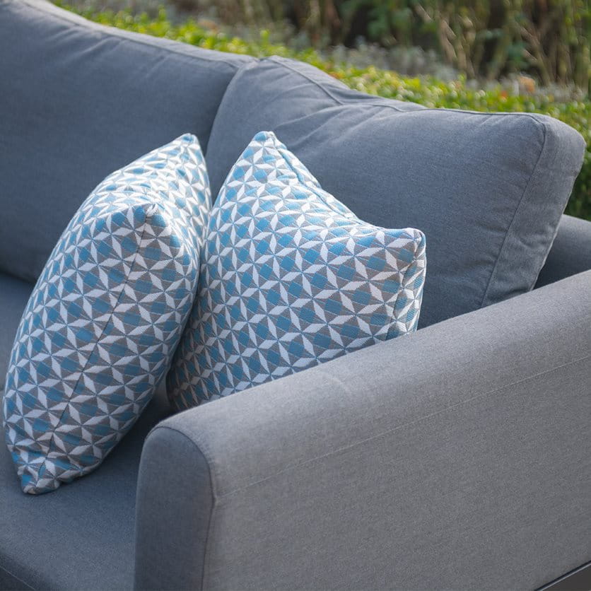 Fabric u-shape sofa dining set with a bench and fire pit table #colour_flanelle
