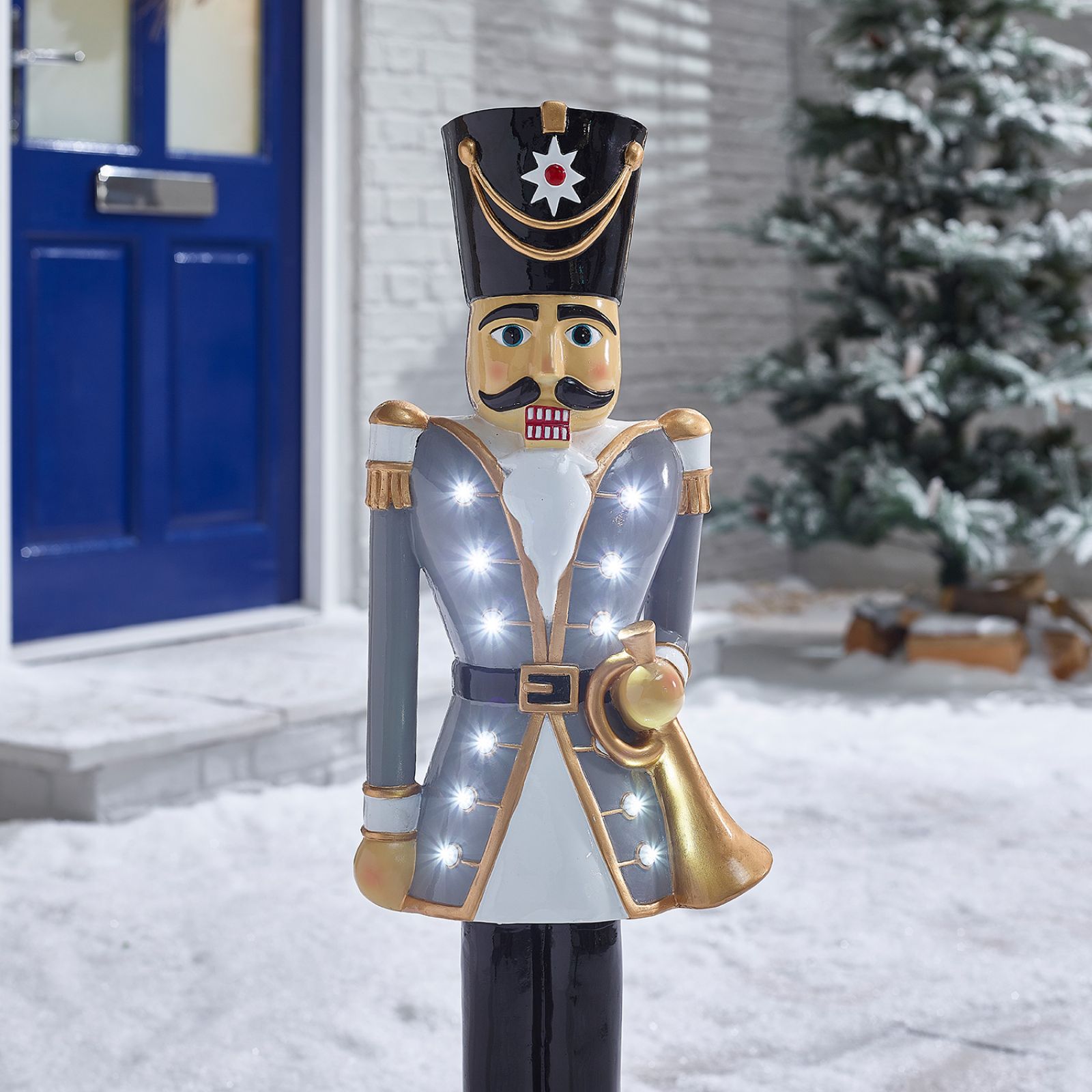 3ft Grey Christmas Nutcracker