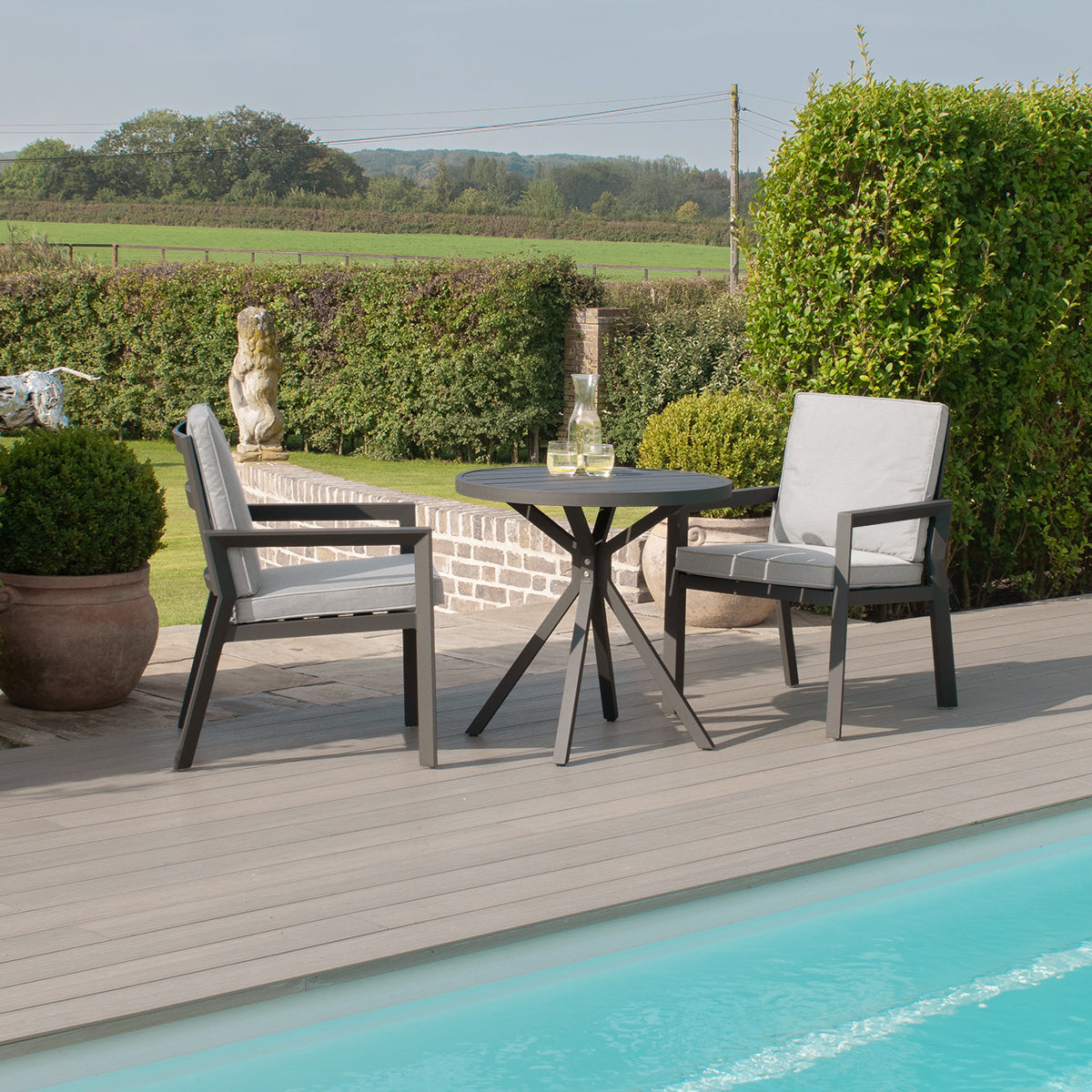 Aluminium 3 Piece Bistro Set #colour_dove grey