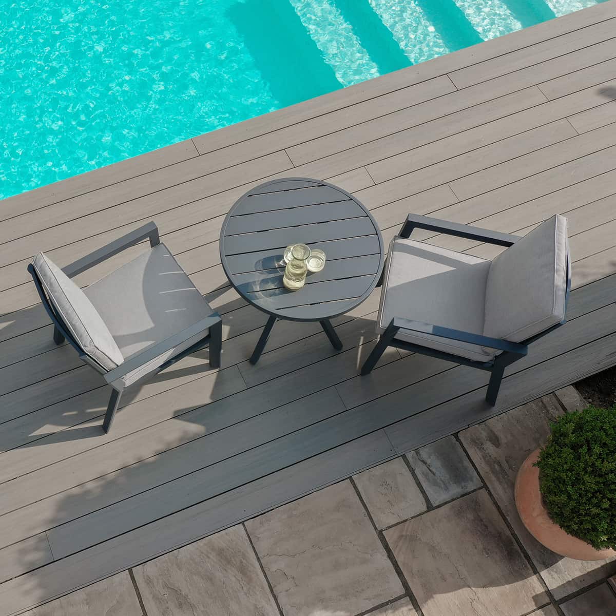 Aluminium 3 Piece Bistro Set #colour_dove grey