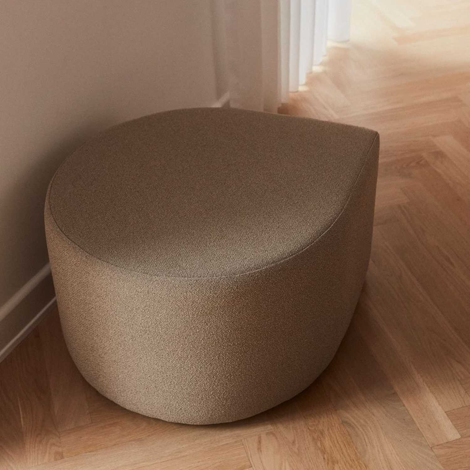 Taupe Teardrop Footstool