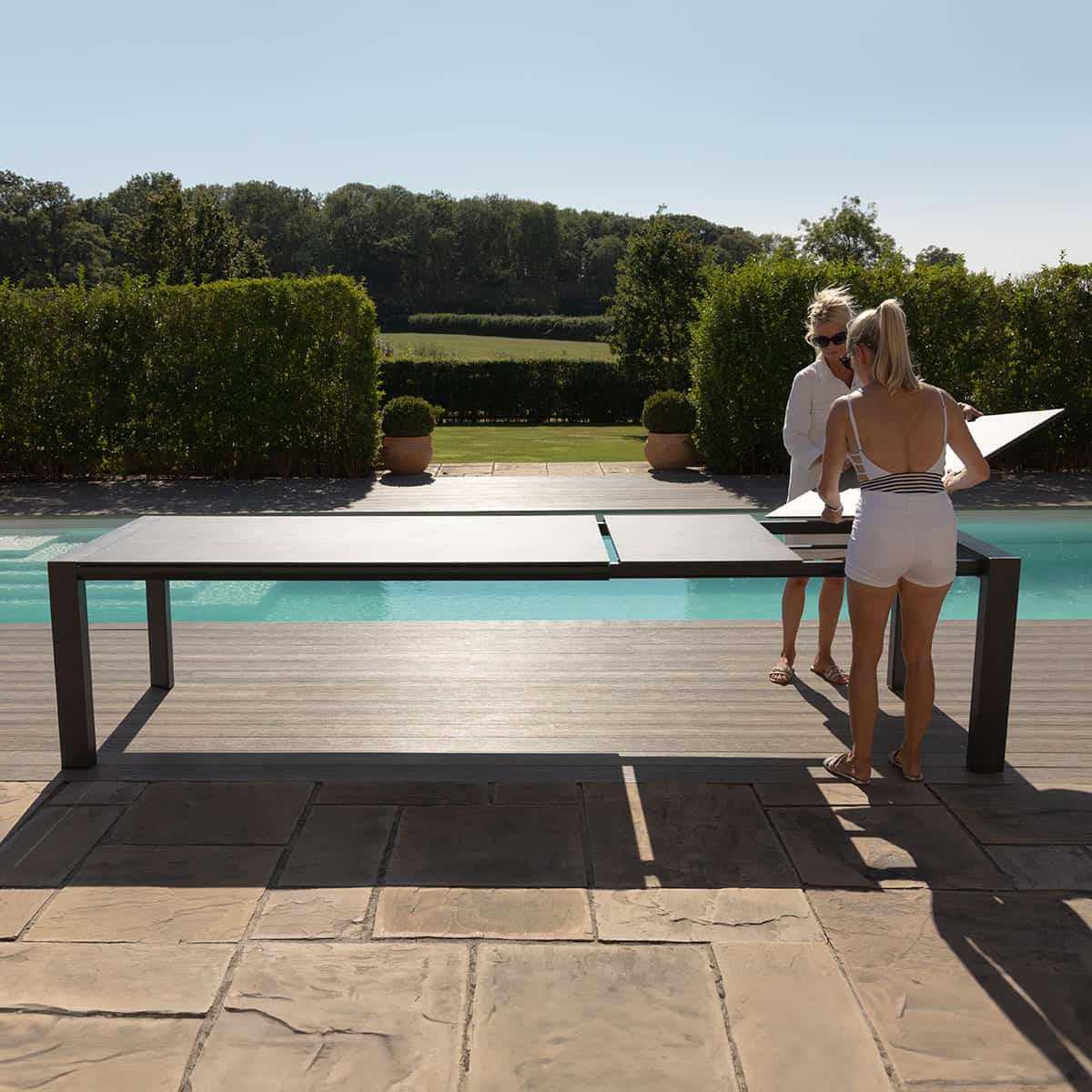 Outdoor Fabric 10 Seat Extending Dining Set