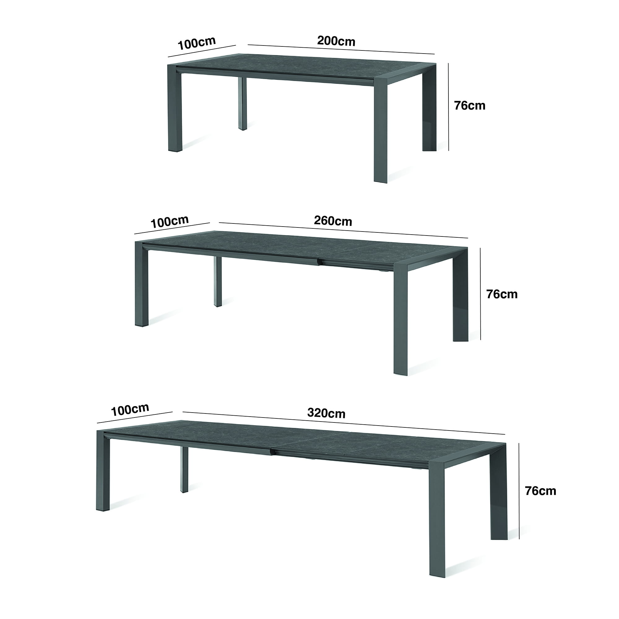 Outdoor Fabric 10 Seat Extending Dining Set Measurements