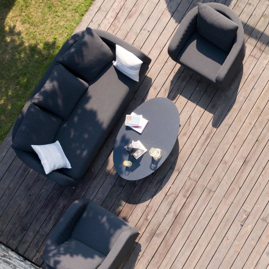 Charcoal Fabric 3 Seat Sofa Set with Oval Coffee Table #colour_charcoal